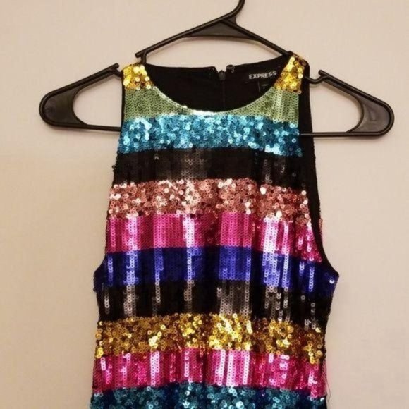 2 FOR 85 Express sequined party dress XS - Picture 4 of 8